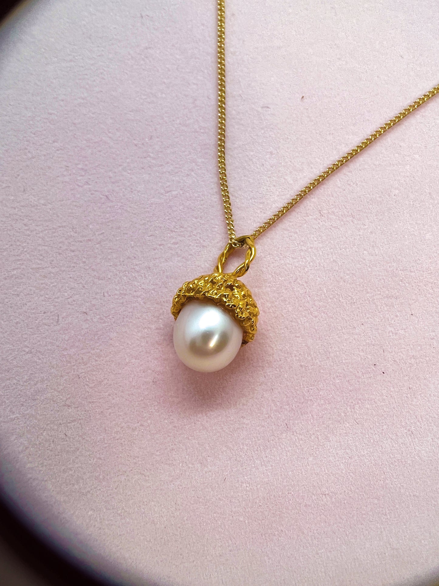 Pearl Acorn Necklace