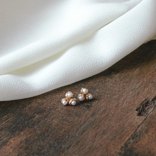 Seed Pearl Cluster Earrings