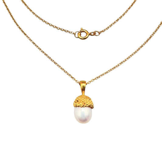 Pearl Acorn Necklace