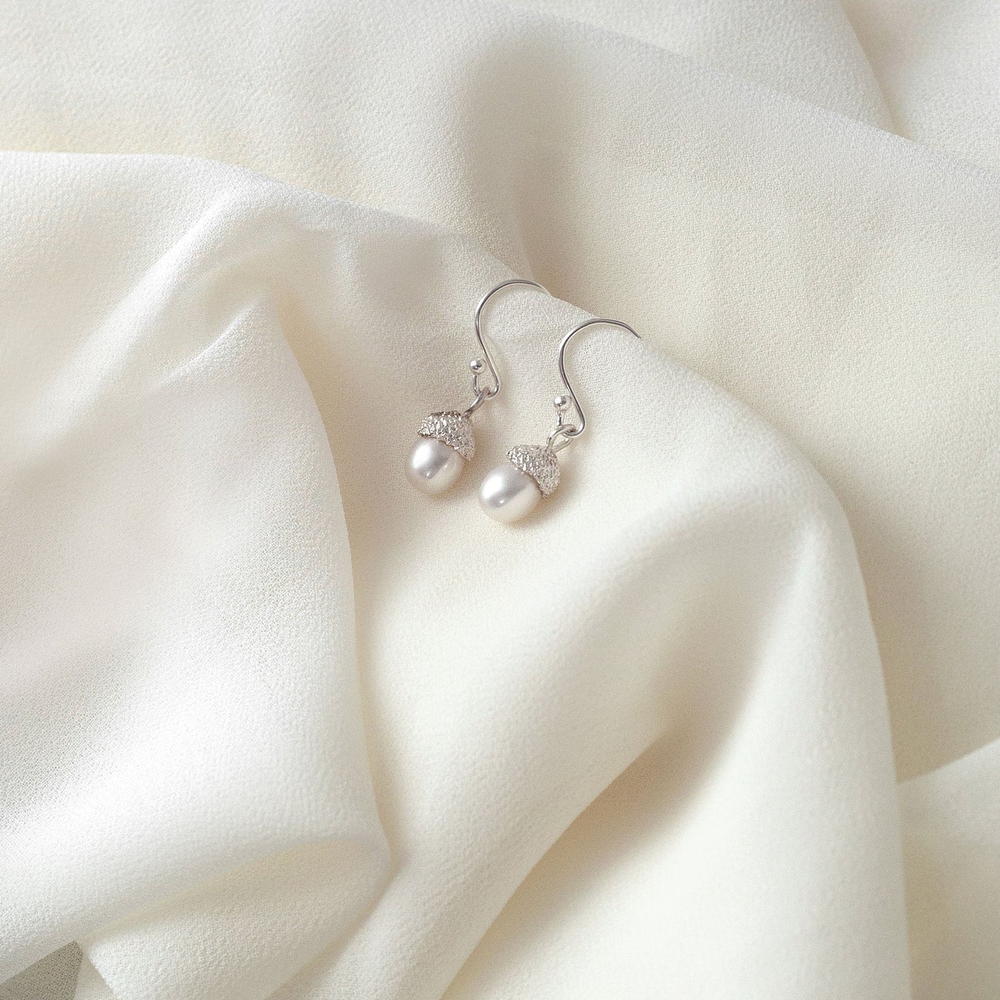 Pearl Acorn Earrings