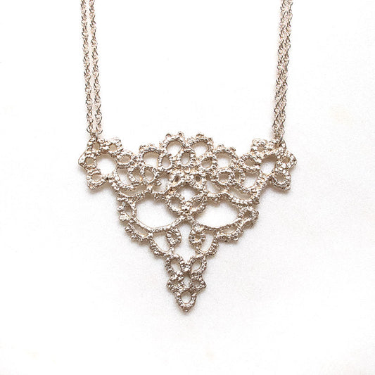 filigree silver lace necklace