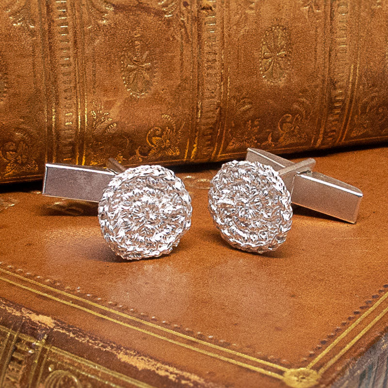 Stitched In Silver Cufflinks