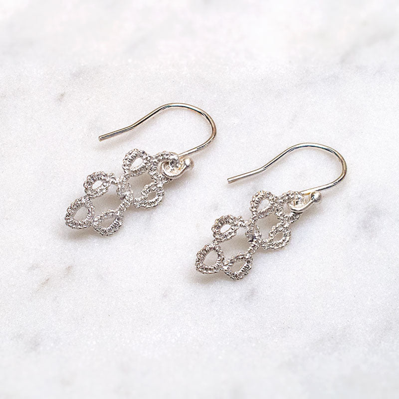 silver lace earrings