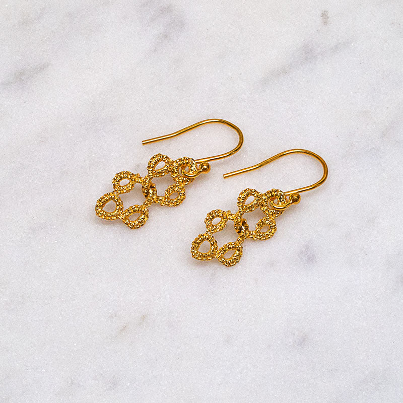 gold lace earrings