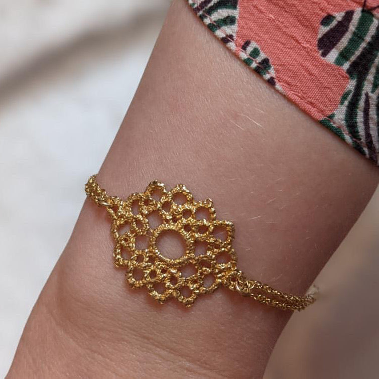 gold vermeil lace regency bracelet