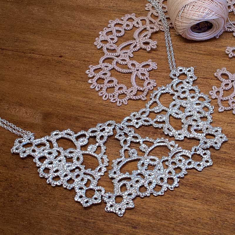ornate filigree silver lace necklace 