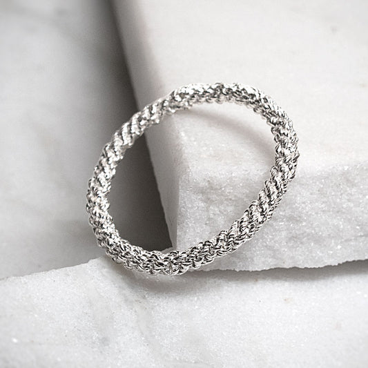 Stitched In Silver Ring